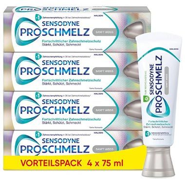🪥 4er Pack Sensodyne ProSchmelz Sanft Weiss Zahncreme ab 13,23€ (statt 20€)
