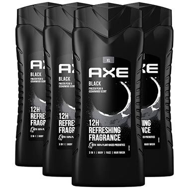 1,6 Liter 🧴 4er Pack AXE 3-in-1 Black XL Duschgel & Shampoo ab 9,99€ (statt 15€)