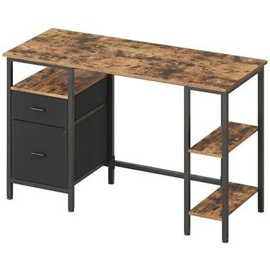 🖥️ Vasagle Schreibtisch mit 3 Ablagen & 2 Schubladen, 127x50x76cm für 46,99€ (statt 100€)