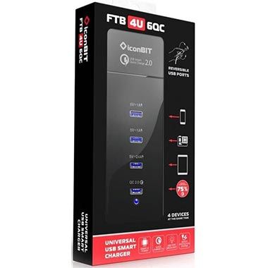 🔌 IconBIT FTB 4U6QC 4 Port USB Universalladegerät für 10,99€ (statt 20€)