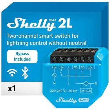 💡 Shelly 2L Gen 3 Smart WLAN Schalter mit 2 Kanäle (Bypass) für 18,99€ (statt 30€)