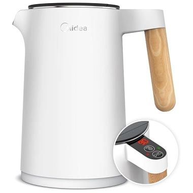 🫖 Midea Edelstahl Wasserkocher mit Temperatureinstellung, 45-100°C für 29,99€ (statt 48€)
