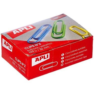 📎 100er Pack Apli Verzinkte Büroklammer, 32mm, Bunt für 1,08€ (statt 3€)
