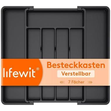 🍴 Lifewit Besteckkasten mit 7 Fächern, verstellbar für 9,98€ (statt 18€)