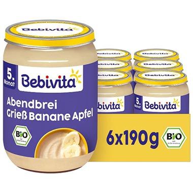 🍌 1,14kg/6er Pack Bebivita Abendbrei Grieß-Banane-Apfel ab 3,79€ (statt 6€)