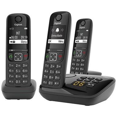 📞 Gigaset AS690A Trio 3 DECT-Telefone mit Anrufbeantworter für 66€ (statt 84€)