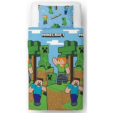 🛏️ Minecraft Offizielles Einzel-Bettdecken-Set, 2-seitig für 23,49€ (statt 30€)