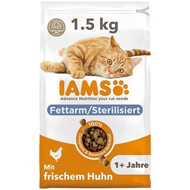 🐈 1,5kg IAMS Sterilised Trockenfutter für Katzen 3,85€ (statt 7€)