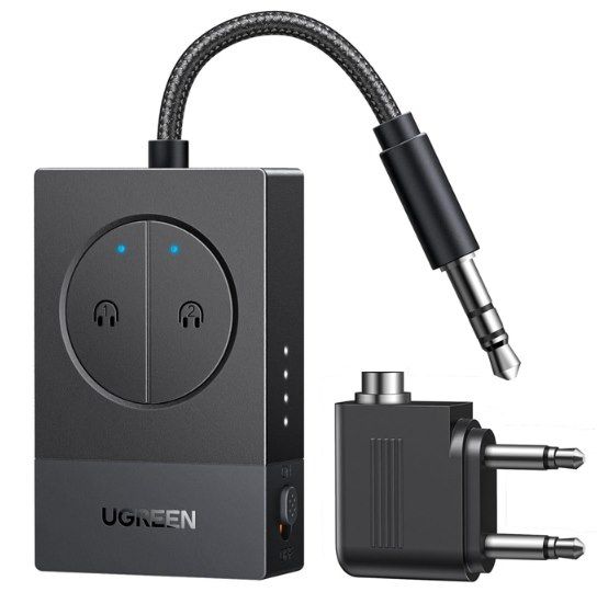 🎶 UGREEN Bluetooth 5.4 Transmitter für bis zu 2 Geräte für 16,99€ (statt 20€) – inkl. Flugzeug Adapter