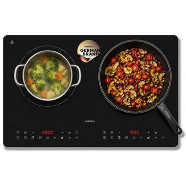 🍳 Medion IC20D Induktionskochplatte mit 2 Platten & 3.500 Watt für 79,95€ (statt 105€)