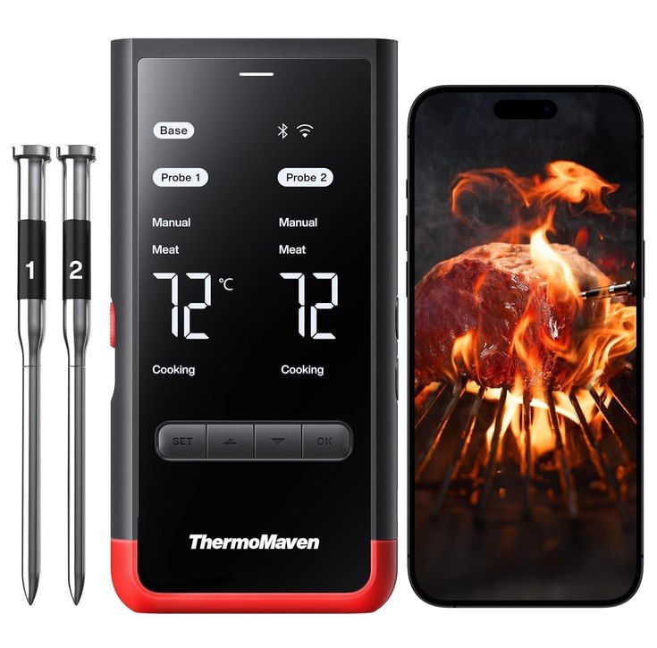 🥩 ThermoMaven P2 kabelloses Fleischthermometer mit 2 Sonden (mit je 6 Sensoren!) für 79,99€ (statt 110€)