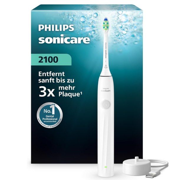 🦷 Philips Sonicare Series 2100 Schallzahnbürste mit zwei Intensitätsstufen für 24,99€ (statt 30€)