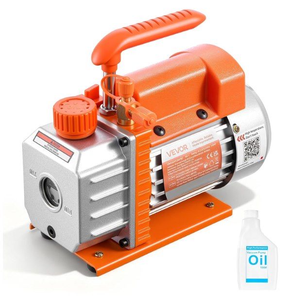 💦 VEVOR 180W Vakuumpumpe, 3,5 CFM 99 L/min für 45€ (statt 53€)