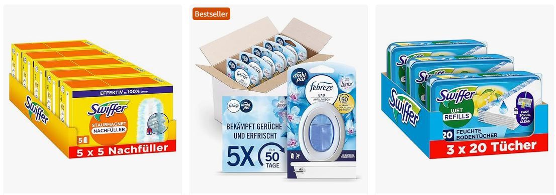 🧴 Amazon: 10€ Rabatt ab 40€ Bestellwert auf Swiffer, Lenor, Febreze & mehr + 5% Extra