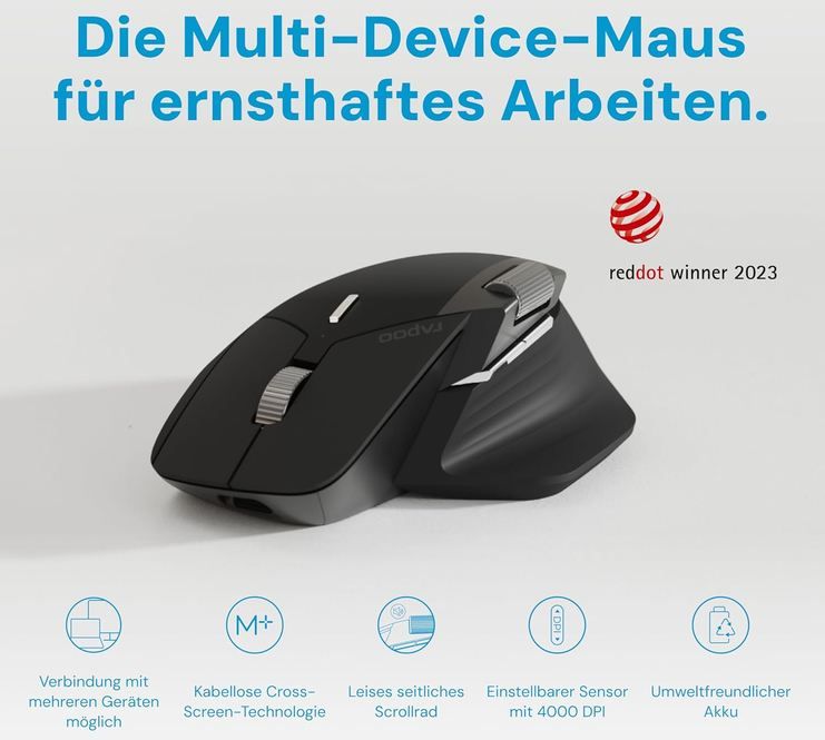 🖱️ Rapoo MT760L Wireless Silent Maus mit Daumenscrollrad für 25,99€ (statt 40€) 🖱️ Rapoo MT760L Wireless Silent Maus mit Daumenscrollrad für 25,99€ (statt 40€)
