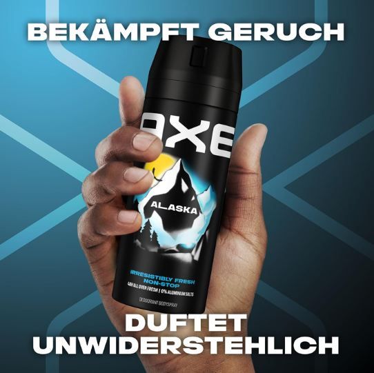 🥵 Axe Alaska Bodyspray Deo, 150ml ab 2,50€ (statt 4€)