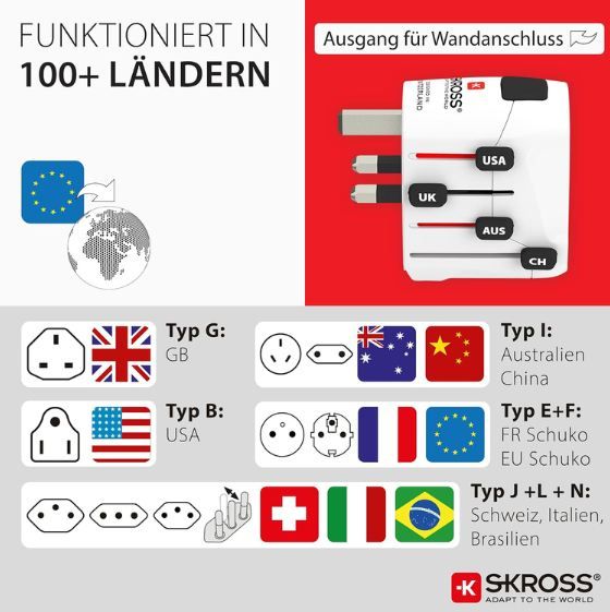 🗺️ SKROSS Reiseadapter Pro für über 100 Länder für 15,99€ (statt 21€) 🗺️ SKROSS Reiseadapter Pro für über 100 Länder für 15,99€ (statt 21€)