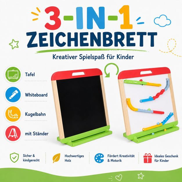 🖌️ SpielMaus 3-in-1 Kinder Tafel mit Kugelbahn für 19,99€ (statt 30€) 🖌️ SpielMaus 3 in 1 Kinder Tafel mit Kugelbahn für 19,99€ (statt 30€)