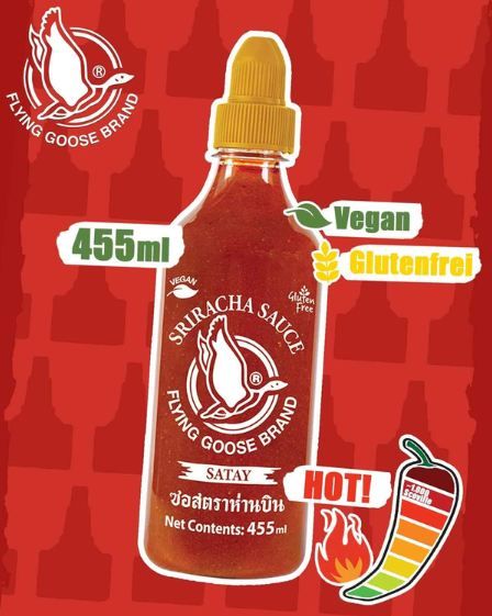 🌶️ Flying Goose Sriracha Chilisauce, Satay Style, scharf ab 4,27€ (statt 7€)