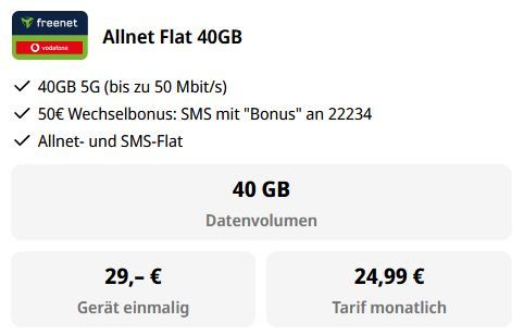 🔥 Eff. Gratis 📱 Samsung Galaxy S26 FE für 29€ + Vodafone Flat 40GB für 24,99€ mtl. 🔥 Eff. Gratis 📱 Samsung Galaxy S26 FE für 29€ + Vodafone Flat 40GB für 24,99€ mtl.
