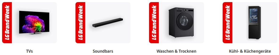 🫰🏻 Media Markt: LG Brand Week mit Rabatten auf TVs, Soundbars & Haushalt + bis 500€ Cashback auf OLED TVs