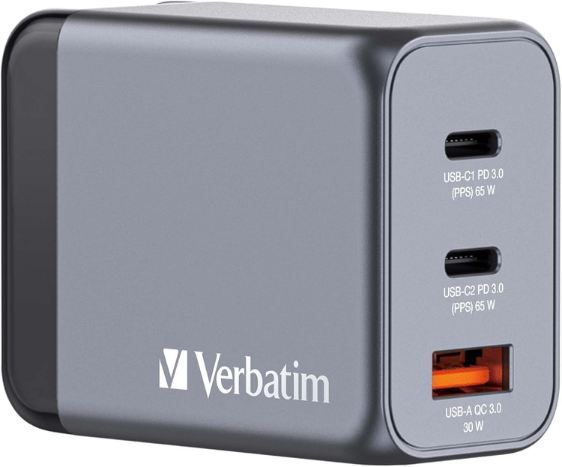 🔌 Verbatim 3 Port USB GaN Ladegerät mit 65W für 20,34€ (statt 25€)