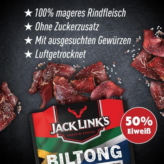 🥓 12er Pack Jack Links Biltong Jerky Original ab 28,82€ (statt 42€)