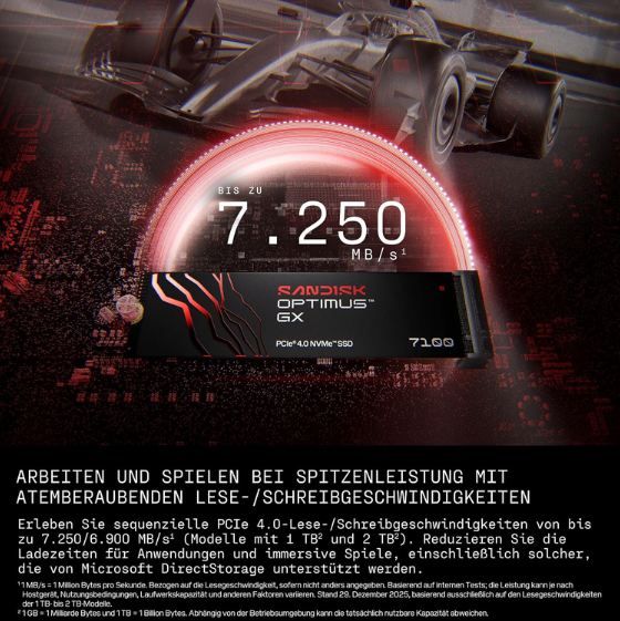 💾 Sandisk Optimus GX 7100 NVMe SSD mit 1TB für 194,68€ (statt 225€) 💾 Sandisk Optimus GX 7100 NVMe SSD mit 1TB für 194,68€ (statt 225€)