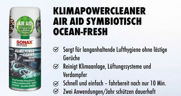 🚗 Sonax KlimaPowerCleaner AirAid Ocean-Fresh für 6,24€ (statt 11€) 🚗 Sonax KlimaPowerCleaner AirAid Ocean Fresh für 6,24€ (statt 11€)