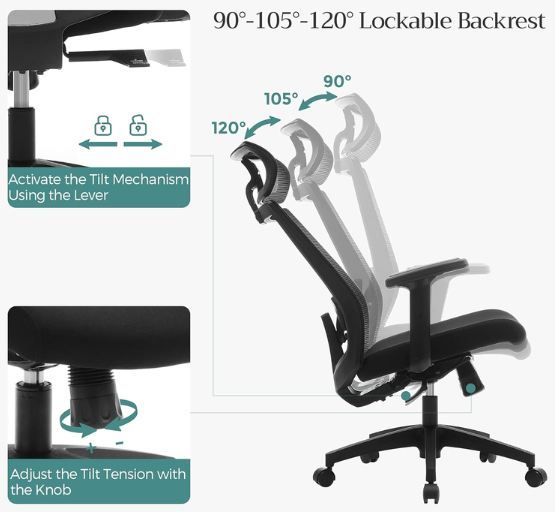 💺 Songmics Bürostuhl mit Netzbespannung & Lendenstütze für 79,49€ (statt 130€)