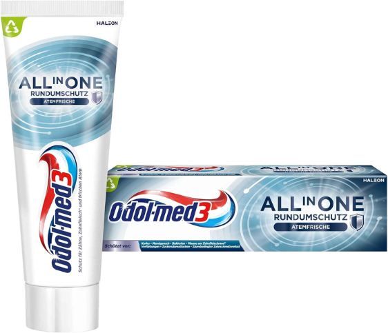 🦷 4x Odol med3 All in One Rundumschutz, 75ml ab 5,76€ (statt 10€)