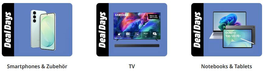🤑 Media Markt: Samsung Deal Days mit Rabatten auf Smartphones, Haushalt, Laptop, TVs & mehr