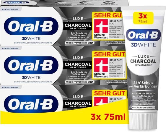 🦷 3er Pack Oral-B 3D White Luxe Charcoal Whitening Zahnpasta ab 7,59€ (statt 12€) 🦷 3er Pack Oral B 3D White Luxe Charcoal Whitening Zahnpasta ab 7,59€ (statt 12€)