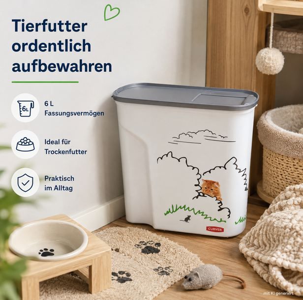 🐈 Curver Tierfutterbox mit Katzenmotiv, 6L für 15,99€ (statt 25€)