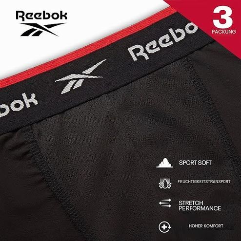 🩳 3er Pack Reebok Redgrave Boxershorts für 9,99€ (statt 20€)   Gr. S bis L!