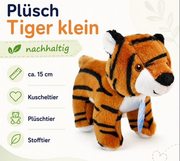 🐅 Bauer Plüsch Tiger Kuscheltier, 15cm für 8,95€ (statt 15€) 🐅 Bauer Plüsch Tiger Kuscheltier, 15cm für 8,95€ (statt 15€)