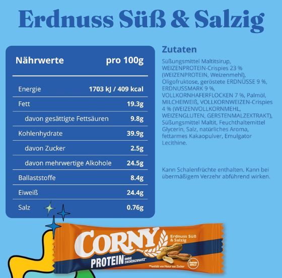🥜 4 x 4er Pack Corny Protein Erdnuss Süß & Salzig Riegel ab 7€ (statt 10€) 🥜 4 x 4er Pack Corny Protein Erdnuss Süß & Salzig Riegel ab 7€ (statt 10€)