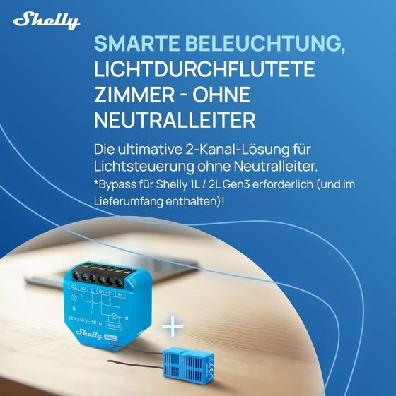 💡 Shelly 2L Gen 3 Smart WLAN Schalter mit 2 Kanäle (Bypass) für 18,99€ (statt 30€) 💡 Shelly 2L Gen 3 Smart WLAN Schalter mit 2 Kanäle (Bypass) für 18,99€ (statt 30€)