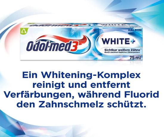 🪥 4x Odol med3 White+ Zahnpasta, 75ml ab 4,59€ (statt 8€)