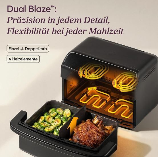 🍟 Cosori Dual Blaze Twinfry Compact Airfryer mit 8,6L für 159,99€ (statt 190€) 🍟 Cosori Dual Blaze Twinfry Compact Airfryer mit 8,6L für 159,99€ (statt 190€)