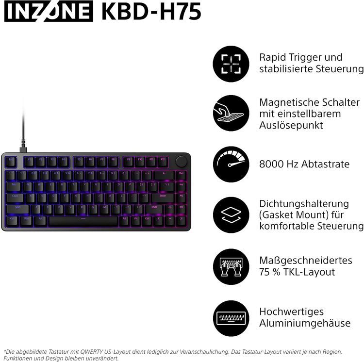 ⌨️ Sony INZONE KBD-H75 Gaming-Tastatur mit 8.000Hz für 199€ (statt 230€) ⌨️ Sony INZONE KBD H75 Gaming Tastatur mit 8.000Hz für 199€ (statt 230€)