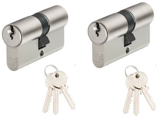 🔑 2er Pack SKG 30/30 Zylinderschloss, 60mm inkl. 6 Schlüssel für 11,99€ (statt 20€)