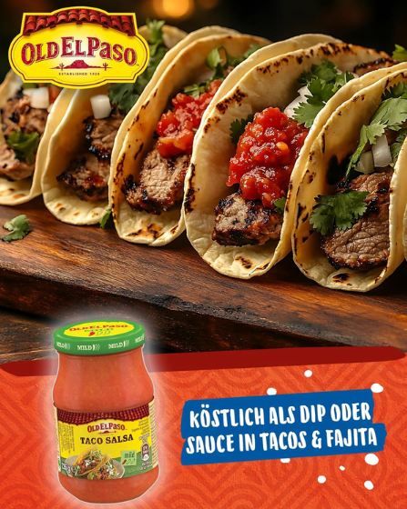 🌮 4er Pack Old El Paso Tortilla Taco Salsa Mild ab 7,69€ (statt 10€) 🌮 4er Pack Old El Paso Tortilla Taco Salsa Mild ab 7,69€ (statt 10€)