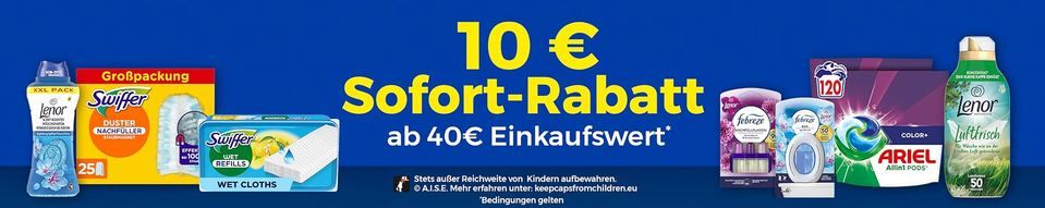 🧴 Amazon: 10€ Rabatt ab 40€ Bestellwert auf Swiffer, Lenor, Febreze & mehr + 5% Extra