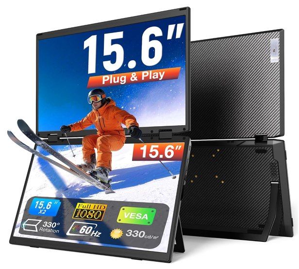 🖥️ Kwumsy M4   Dual 15,6 Zoll FullHD Bildschirm Erweiterung für 134,99€ (statt 260€)