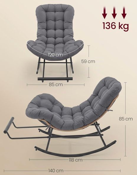 💺 VASAGLE Schaukelstuhl mit abnehmbarem Kissen für 87,99€ (statt 110€) 💺 VASAGLE Schaukelstuhl mit abnehmbarem Kissen für 87,99€ (statt 110€)