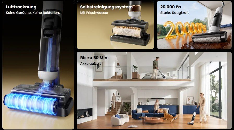 Neuheit! 🧹 Honiture M7 Nass Trockensauger mit Selbstreinigung für 161,40€ (statt 269€)