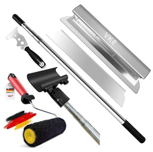 👷 VKE Flächenspachtel Set mit bis zu 2,1m Teleskopstange + Zubehör für 39,89€ (statt 66€)