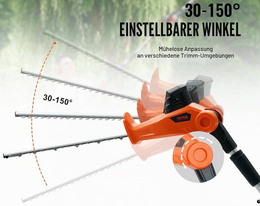 🌱 VEVOR 20V Teleskop Heckenschere mit 46cm Klingenlänge & bis 188 – 239cm für 59,40€ (statt 68€) 🌱 VEVOR 20V Teleskop Heckenschere mit 46cm Klingenlänge & bis 188 – 239cm für 59,40€ (statt 68€)