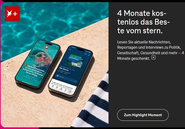 Magenta Moments: stern+-Mitgliedschaft 4 Monate gratis Magenta Moments: stern+ Mitgliedschaft 4 Monate gratis